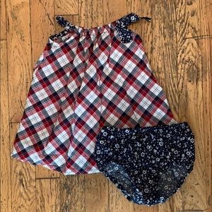Baby Girl Plaid and Floral Dress